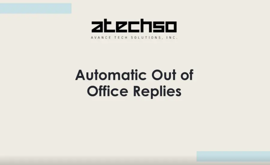 Poster with instructions on using Automatic Out of Office Replies in Outlook, featuring bold text.