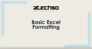 Poster with instructions on using Basic Excel Formatting, featuring bold text, and Microsoft Excel's logo.