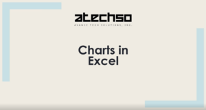 Poster with instructions on using Charts in Excel, featuring bold text and Microsoft Excel's logo.