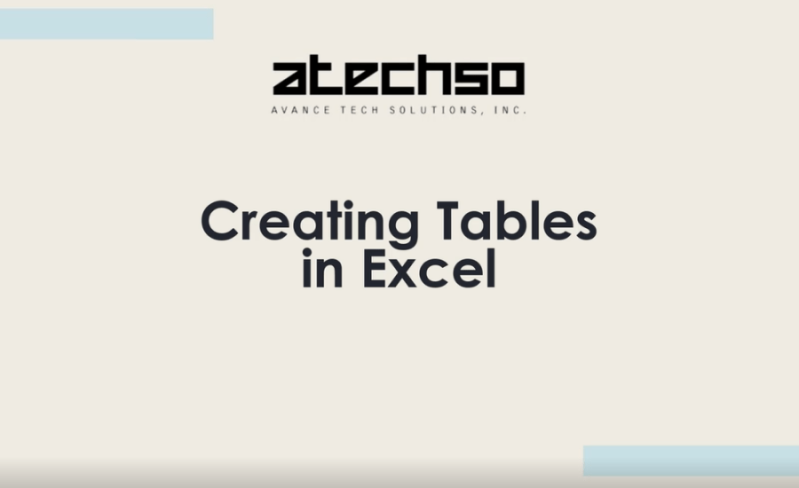 Poster with instructions on Creating Tables in Excel, featuring bold text and Microsoft Excel's logo.