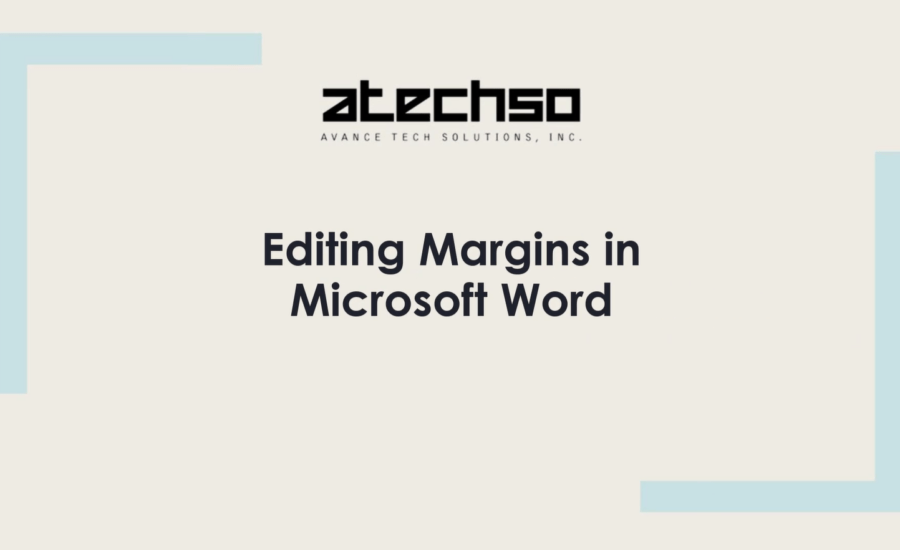 Poster with instructions on Editing Margins in Microsoft Word, featuring bold text and Microsoft Word's logo.