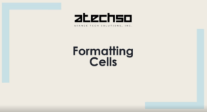 Poster with instructions on Formatting Cells in Microsoft Excel, featuring bold text.