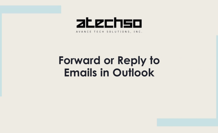 Poster with instructions on using Forward or Reply to Emails in Outlook, featuring bold text and Outlook's logo.