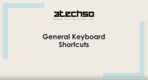 Poster with instructions on using General Keyboard Shortcuts on Windows, featuring bold text.