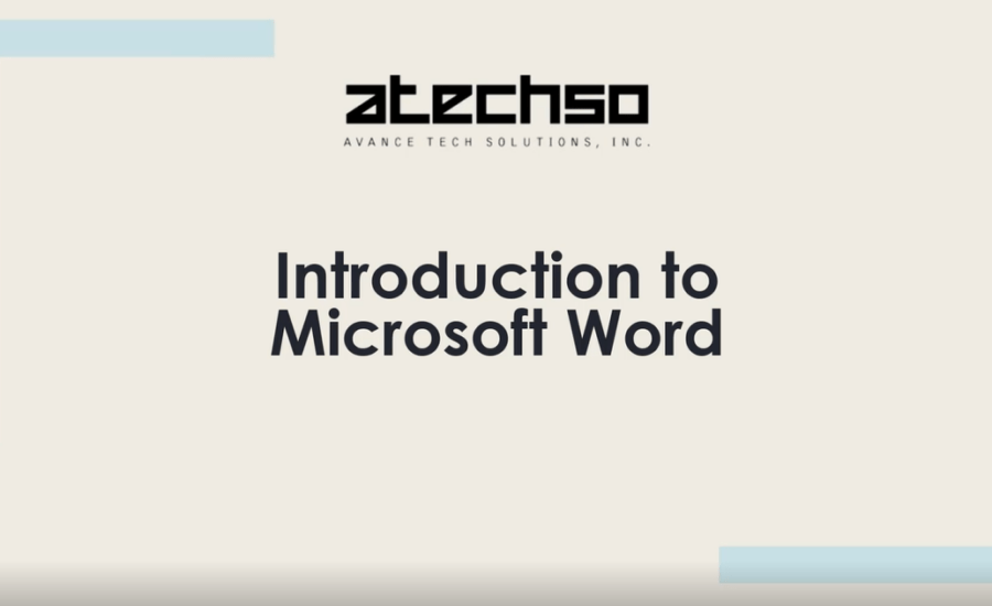 Poster on Introduction to Microsoft Word, featuring bold text and Microsoft Word's logo.