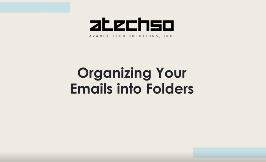 Poster with instructions on Organizing Your Emails into Folders on Outlook, featuring bold text.