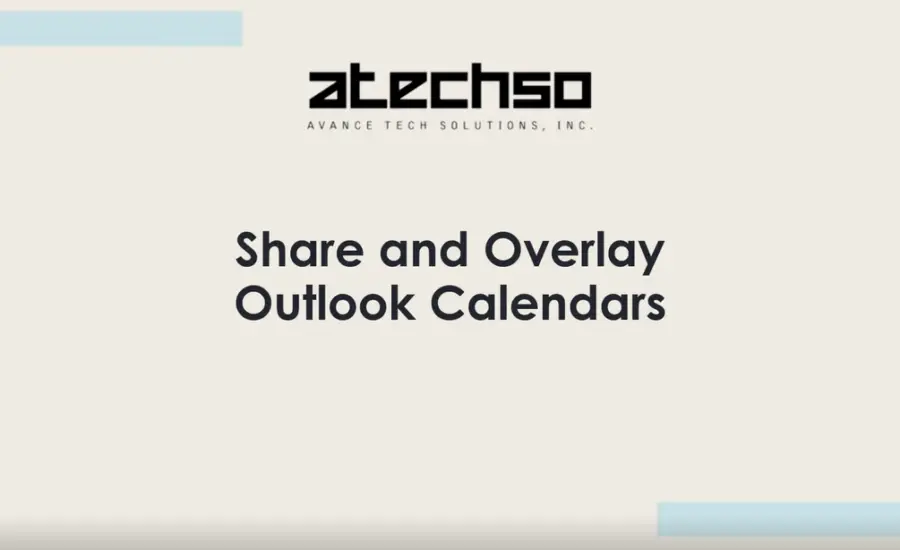 Poster with instructions on using Share and Overlay Outlook Calendars, featuring bold text, and Outlook's logo.