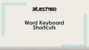 Poster with instructions on using Word Keyboard Shortcuts, featuring bold text and Microsoft Word's logo.